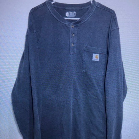Carhartt Other - Carhartt Long-Sleeve Henley Shirt in Washed Navy